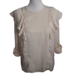 LOVE TREE CREAM RUFFLE BLOUSE SZ.S EUC.